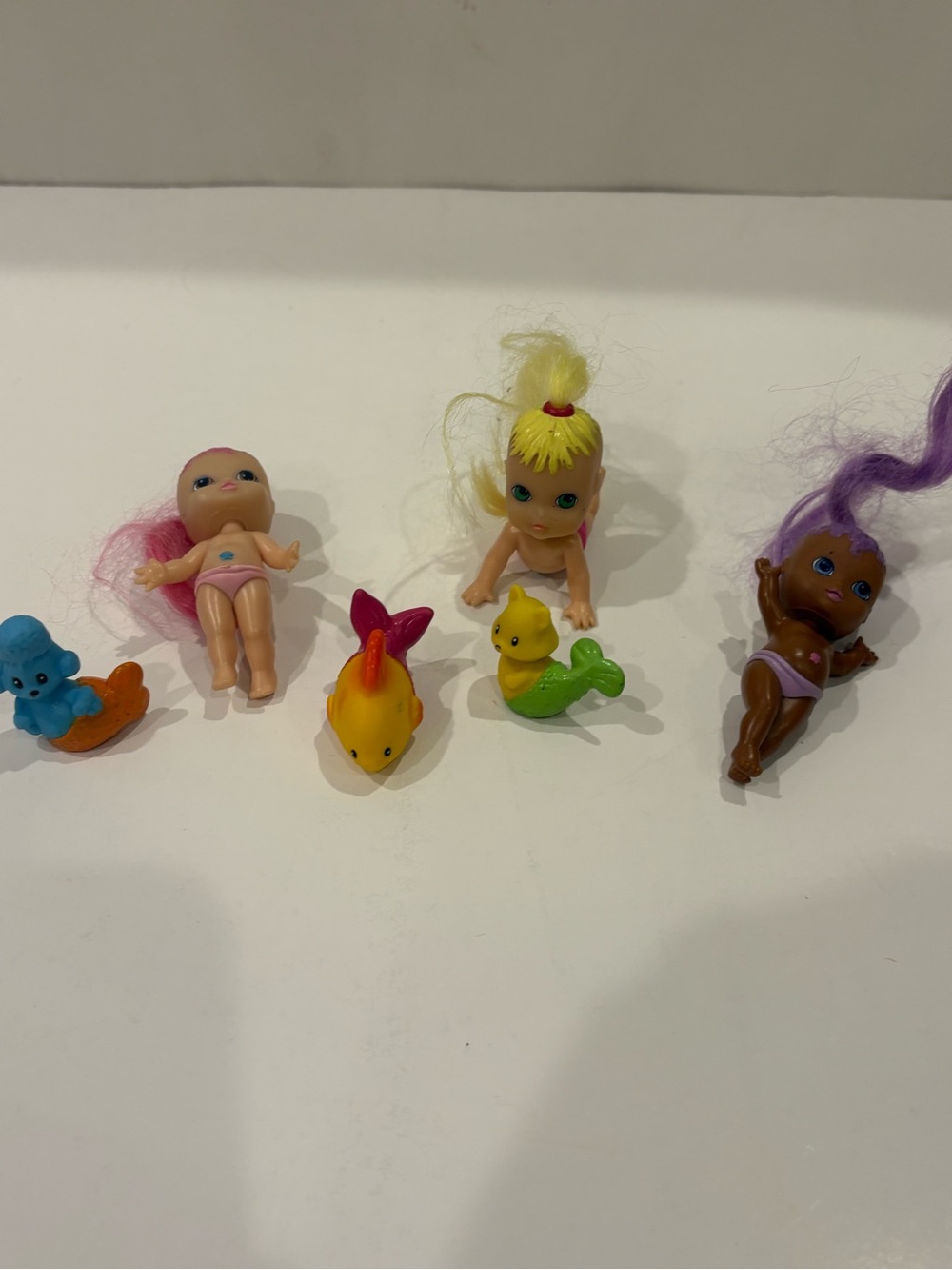 Hasbro Teeny Merbabies Lot of Three Dolls and Pets